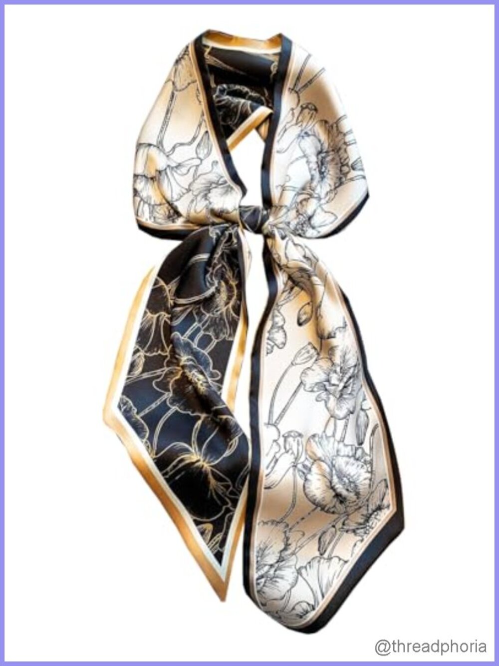 Satin Long Skinny Scarf Purse Handbag Head Hair Wrap